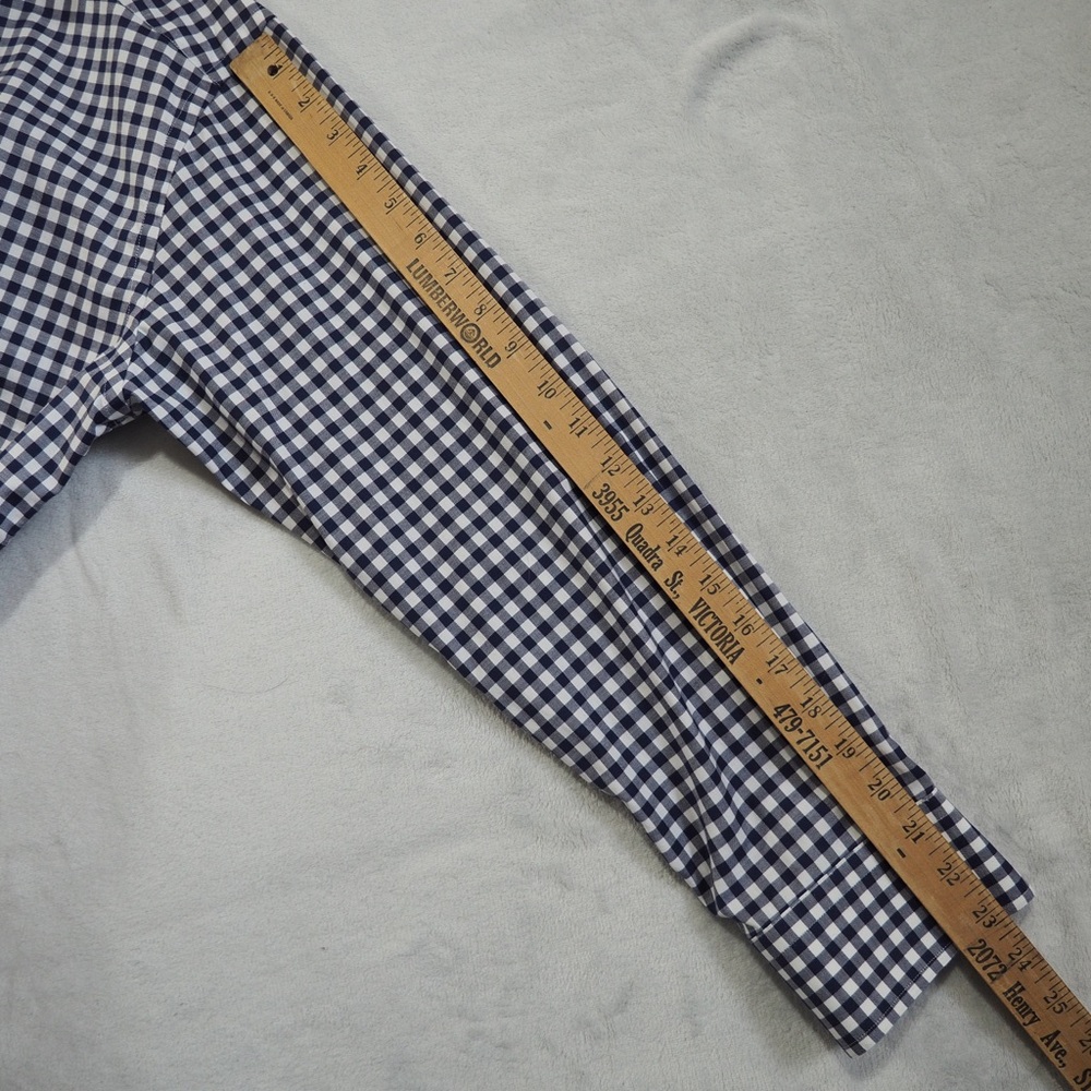 Eton Navy and White Gingham Button-Down Shirt - Picture 9 of 13